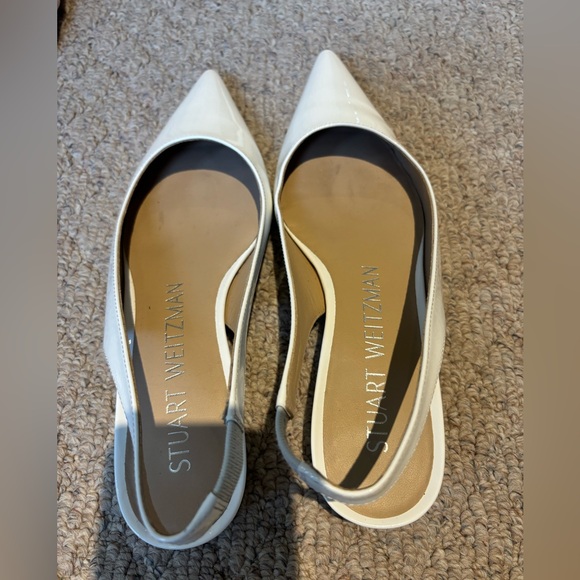 Stuart Weitzman White Patent Slingbacks - Picture 6 of 12